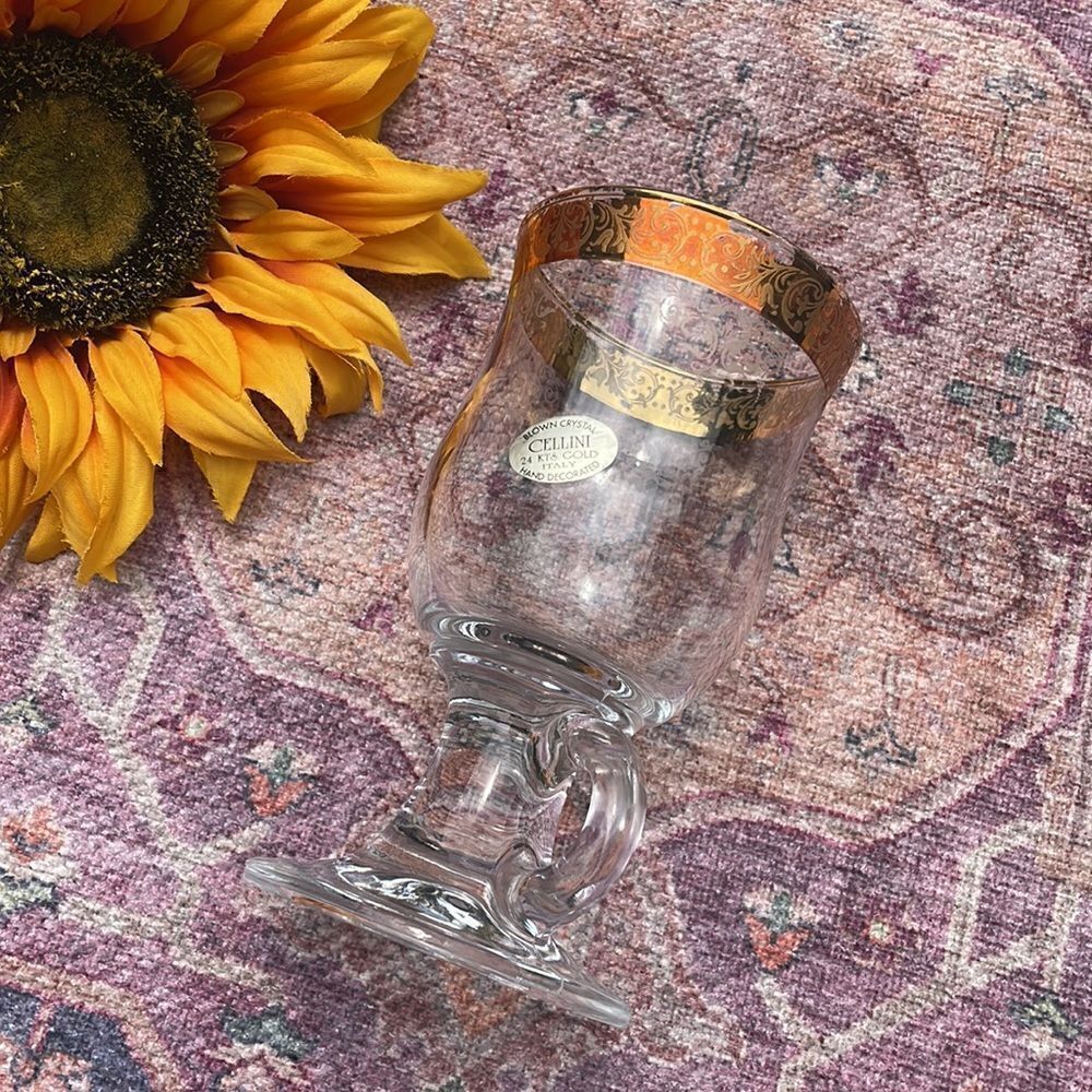 Italian made Irish coffee Crystalware by Cellini